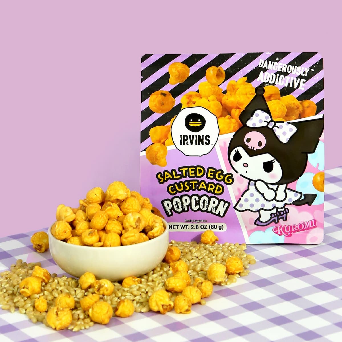 IRVINS | Kuromi Salted Egg Custard Popcorn (80g) - Image 3