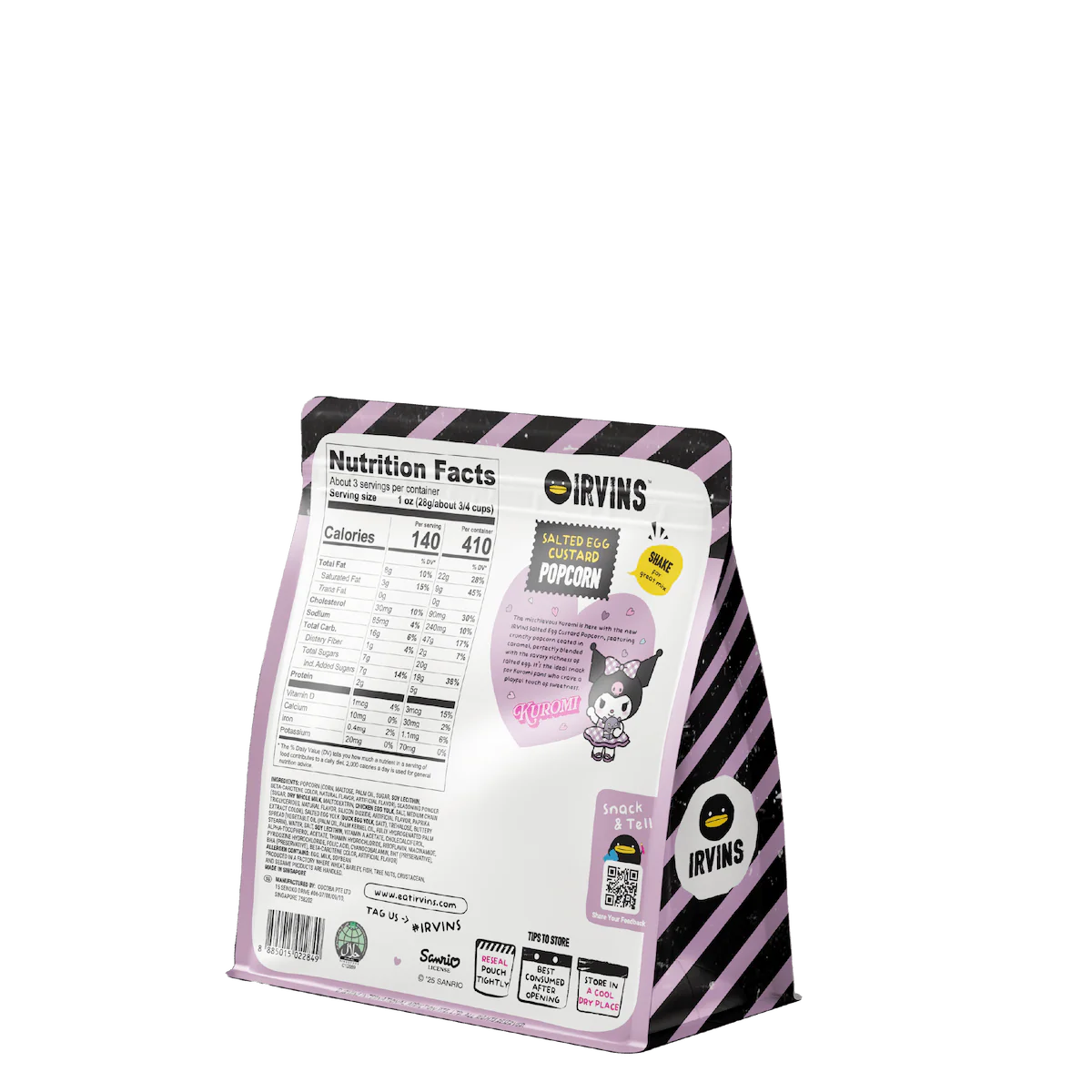 IRVINS | Kuromi Salted Egg Custard Popcorn (80g) - Image 4