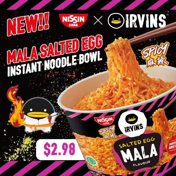 NISSIN x IRVINS Mala Salted Egg Instant Noodle Bowl - Image 3